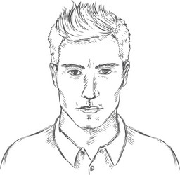 Single sketch male face men hairstyle Royalty Free Vector Single sketch male face men hairstyle Royalty Free Vector