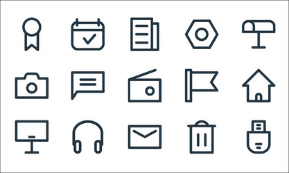 user interface line icons linear set quality vector image