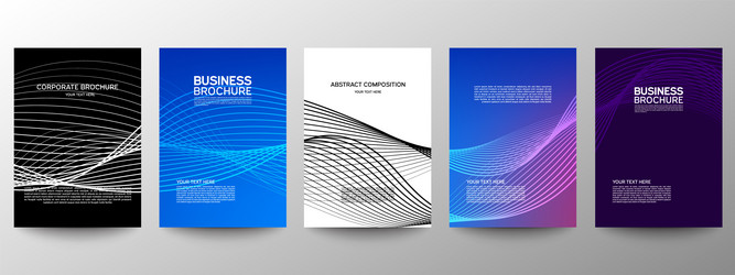 cover geometric minimal set abstract line pattern vector image