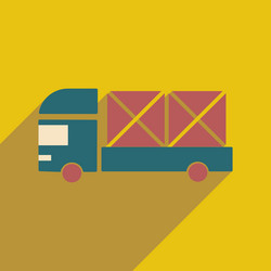 flat with shadow icon and mobile application vector image
