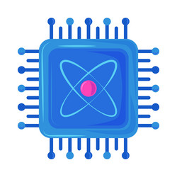 quantum processor microchip digital technology vector image