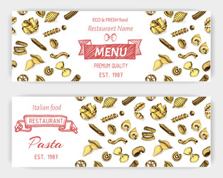 sketch - pasta banner italian vector