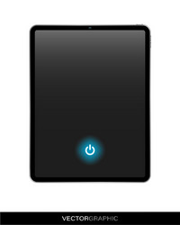 Tablet display template with power button vector