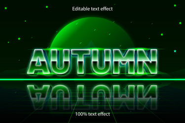 autumn editable text effect retro style vector image