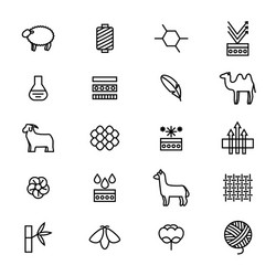 Fabric & Fiber Icon Set Vector Image