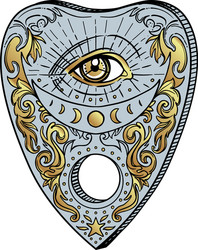 Heart-shaped planchette for spirit talking board vector