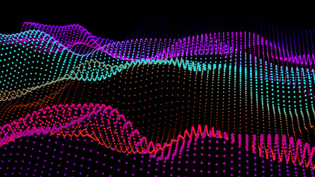 Sea waves from node hud data dots flow research vector