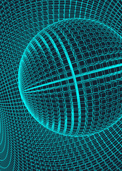 abstract 3d illuminated distorted mesh sphere vector image