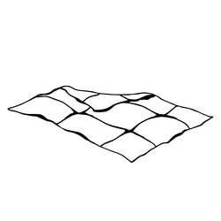 doodle blanket on a white background is isolated