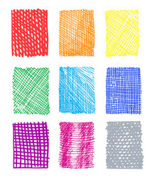 Hand-Drawn Colored Rectangular Patterns vector image