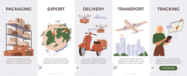 logistic distribution web page set good trade vector image
