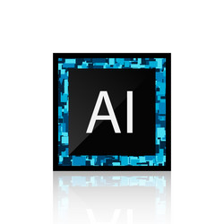 microchip isolated ai learning and artificial vector image