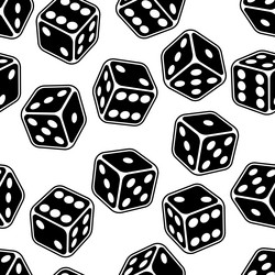 Pattern with playing dice game craps image vector