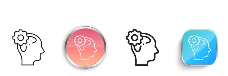cognitive icon thin linear regular and button vector image