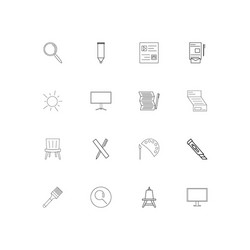 creative process and design linear thin icons set vector image