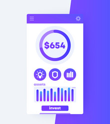 Finance app mobile ui design vector
