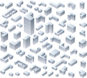 Isometric Modern Houses Collection vector image
