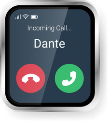 incoming call user interface template with accept vector image