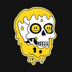 melt distortion smile face skull inside vector