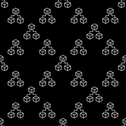 three blockchain blocks line seamless pattern vector image