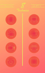 unique thin line icons set of computer hardware vector image