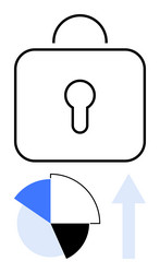 data security symbol with lock pie chart vector image