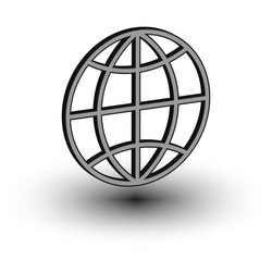 globe icon global network symbol gray black vector image