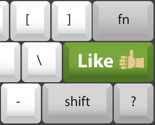 Keyboard with Like Button vector image