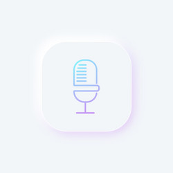 Microphone button in neumorphism style for ui ux vector