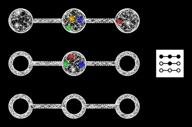 Network mesh link lines with nodes icon vector