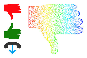 spectrum gradient irregular mesh thumb down icon vector image