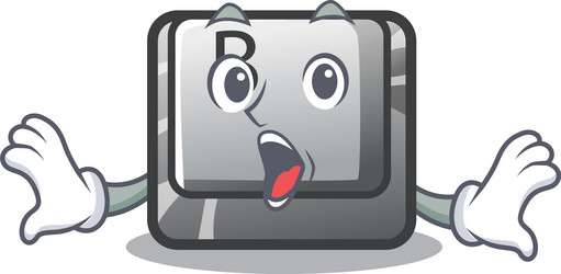 surprised button b on a mascot keyboard vector image