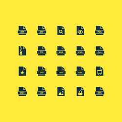 types icons set with cad avi organize and other vector image