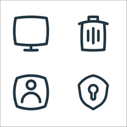 Basic ui line icons linear set quality vector