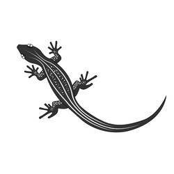 Beautiful monochrome lizard silhouette vector