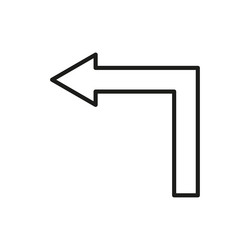 corner left arrow soft angular sign isolated app vector image