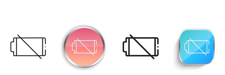 empty battery icon thin linear regular and button vector image