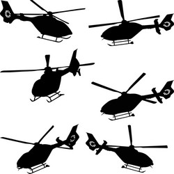 Helicopter Silhouettes Vector Image