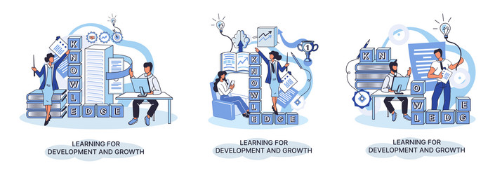 learning for development and growth self-learning vector image