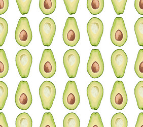 Seamless pattern of avocado slice vector