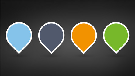set colorful map pointers or pins with blank vector image