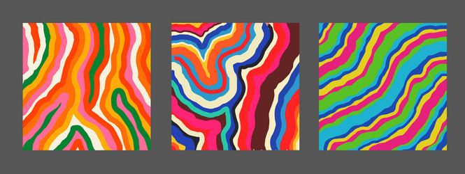 set of cool hand drawn abstract colorful brush vector image