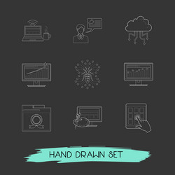 set webdesign icons line style symbols vector image