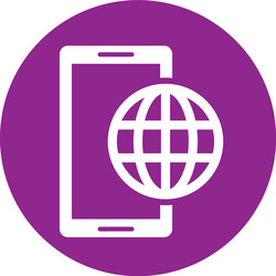 smartphone device with browser sphere vector image