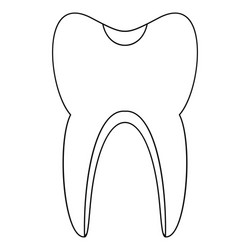 Tooth icon outline style vector