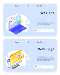 web site development website landing page vector image