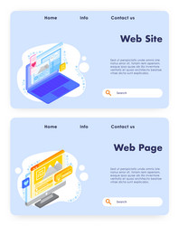 Web site development website landing page vector