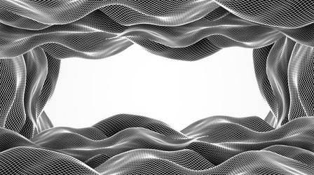 abstract waves is made in a wireframe style vector image