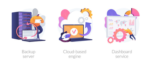 Data processing and recovery concept vector