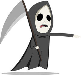 Grim reaper with scythe in flat style vector